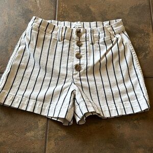 Button up striped madewell shorts